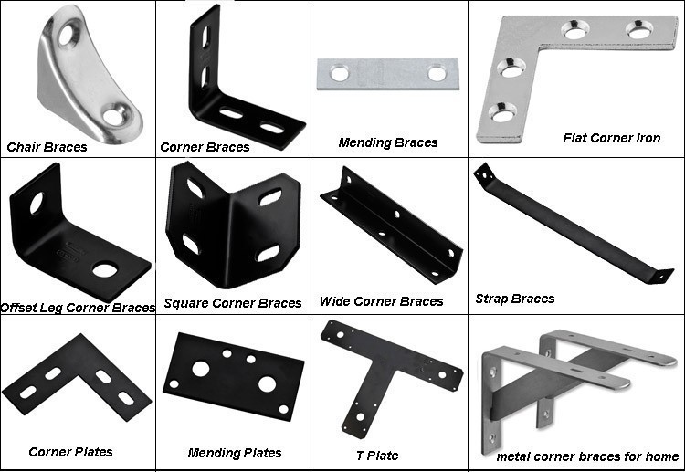 Bracket Clip Custom Metal Stamping Parts Mounting Black Coating Support Bracket