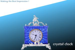 crystal clock /glass clock/clock