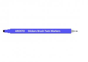 Buy cheap Security Brush Twin Marker Pen / Permanent  Paint Marker Pens with Polyester Nib 1mm product