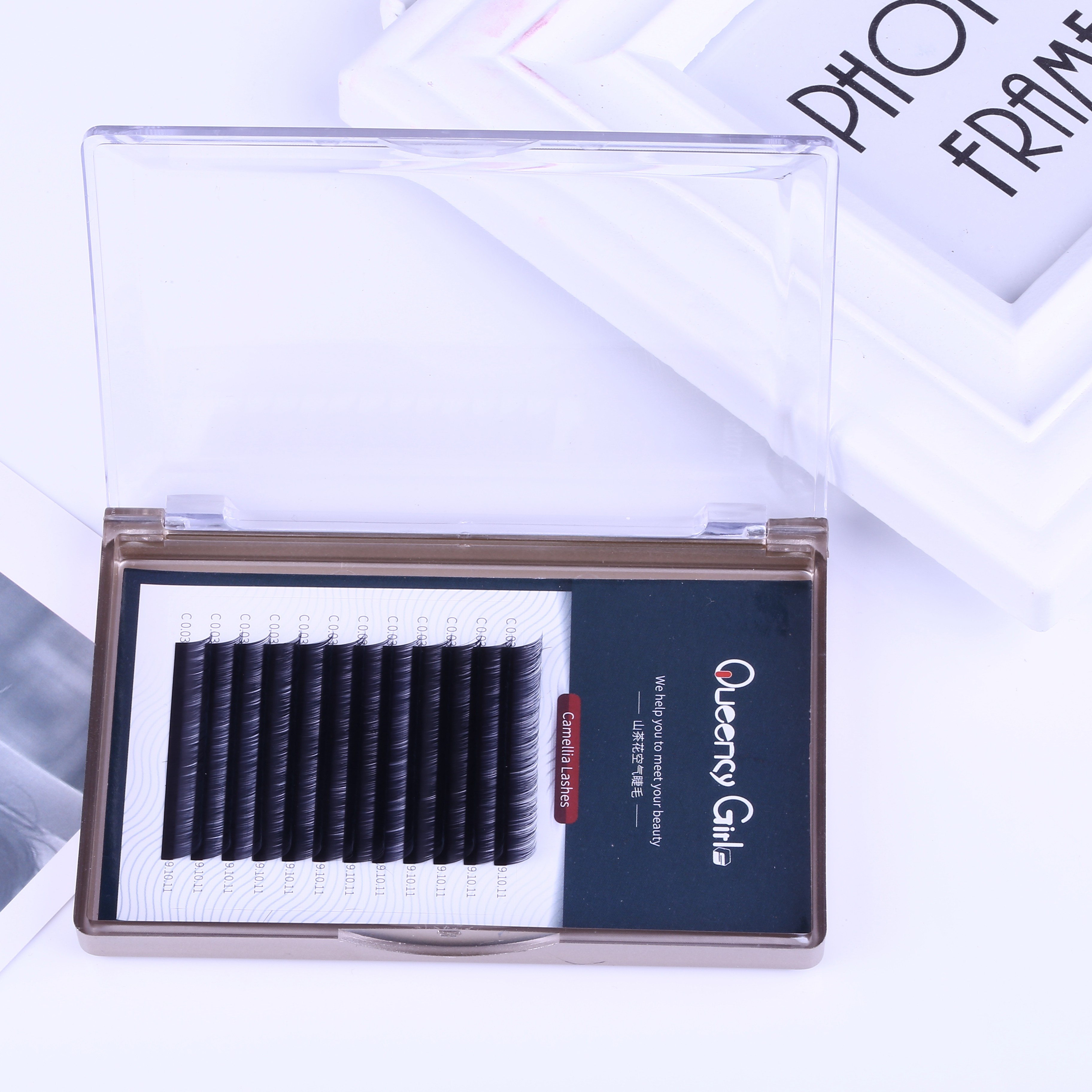 Camellia Synthetic Mink Eyelash Extensions , Blooming Lashing Single Eyelash Extensions 0.03mm