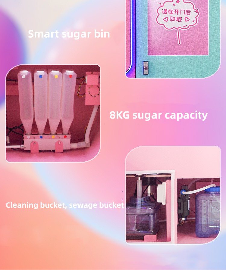 Customized Automatic Mini Cotton Candy Machine Vending Plastic Material