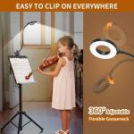 Desk Lamp 3 Color Modes & 10 Brightness LED Reading Light with Clamp, Flexible