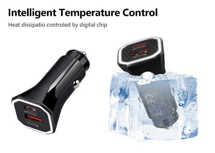 Dual Port USB C PD QC 3.0 38W Fast Car Charger Adapter DC12V Input