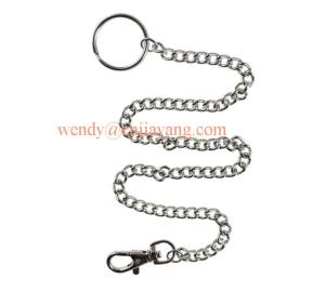 jiayang high quality shiny silver key split ring add snap hook metal chain