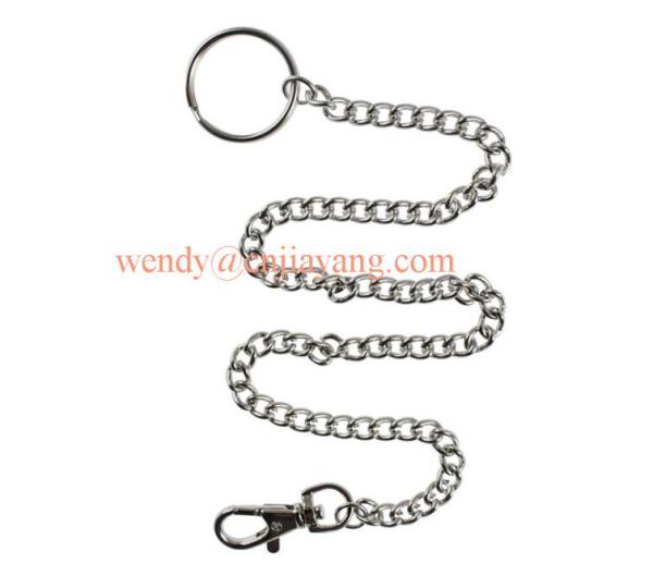 Quality jiayang high quality shiny silver key split ring add snap hook metal chain for sale