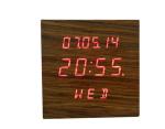 Digital LED Wooden Clock with Calendar, Radio, Bluetooth and Loudspeaker