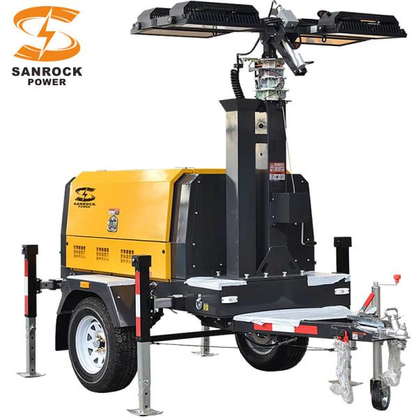 Mining Hydraulic Lifting Diesel Light Tower Portable Led Light Towers 7.5m Height