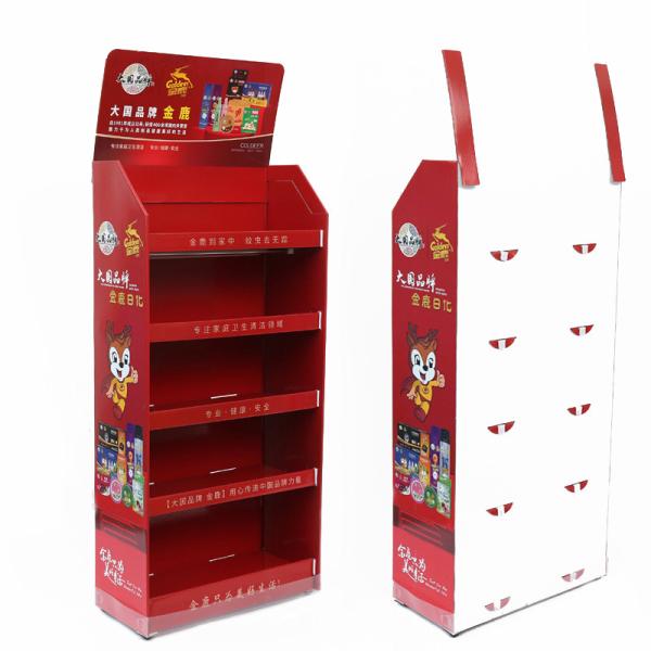 Quality Corrugated Pop Up Cardboard Counter Display Merchandise Retail Pos Display Rack for sale