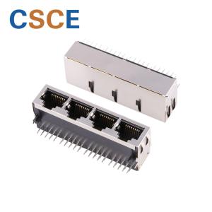 Buy cheap 1 * 4 Port RJ45 Connector Transformer Tab Down Insert Material UL94V-0 product