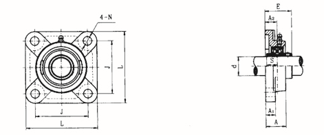 100% Chrome Steel Material UCF Pillow Block Bearing UCF205 for Agricultural Wood Planer