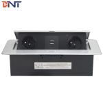 furniture multimedia connector installed on table or desk