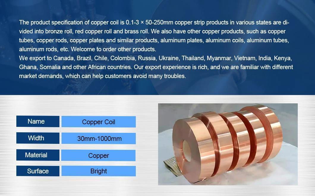 Copper Foil 0.1mm for Battery Copper Strip Coil Manufacturer Copper Coil