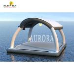 Durable White Inflatable Floating Water Tent Platform PVC Customized With Awning
