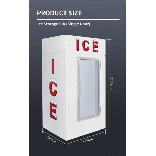 Cold Wall System Outdoor Ice Merchandiser Ice Storage Bin R404a
