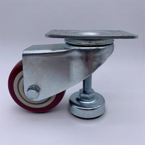 2.5 Inch Red PU Wheel  Caster with Leveling Feet