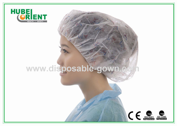 Disposable Single Elastic Bouffant Cap Made By Soft Non-Woven Polypropylene For Hospital Prevent Dirt 0