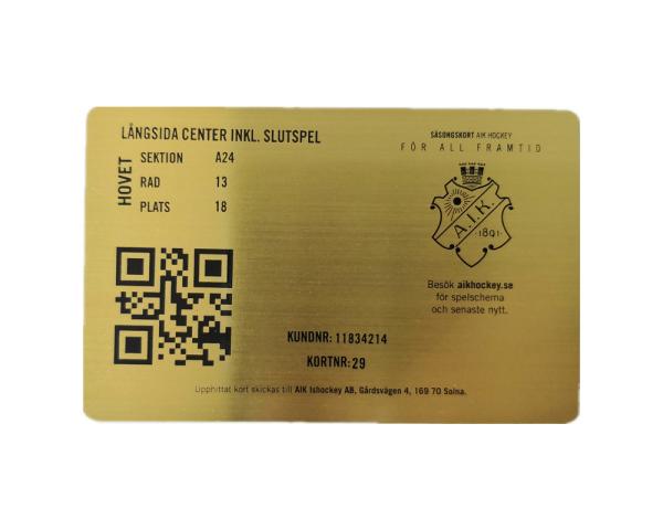 Quality QR Code Metal Membership Card Brass Black Printing Brushed for sale
