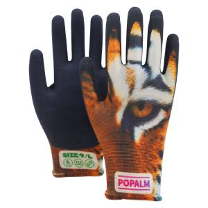 Popalm Unisex Animal Print Garden Gloves 15gauge Latex Palm Coated Work Gloves For All Tasks