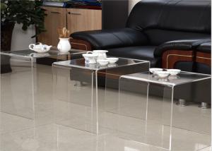 Modern Design Acrylic Tea Table , Transparency Plexiglass Display Case Three Set Coffee Desk