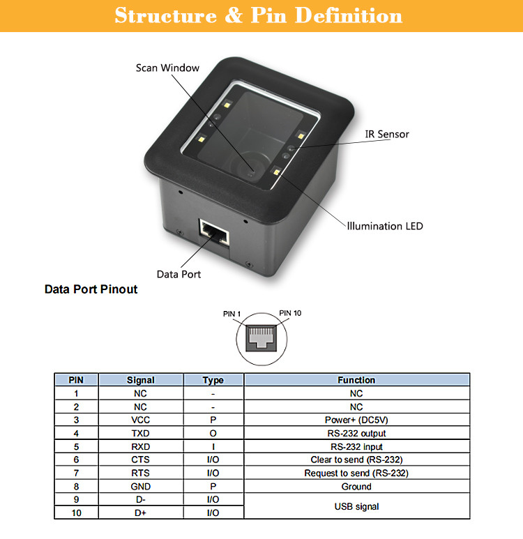 Smart Cabinet 1D 2D Qr Barcode Scanner Mobile QR Code Reader