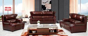 Buy cheap modern living top leather sofa 1+2+3 brown genuine leather sofa set product