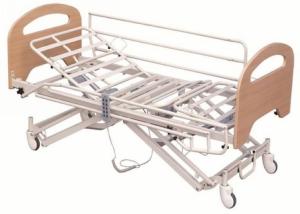 China Enameled Steel Structure Nursing Home Beds With Collapsible Side Rails on sale