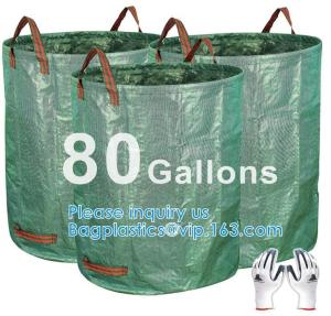 China Reuseable Heavy Duty Gardening Bags Lawn Pool Garden Leaf Waste Bag Collapsible Canvas Portable Grass Bin Landscape tote on sale