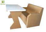 Custom Flat Cardboard Table And Chairs Stand Simple Style Wightlight