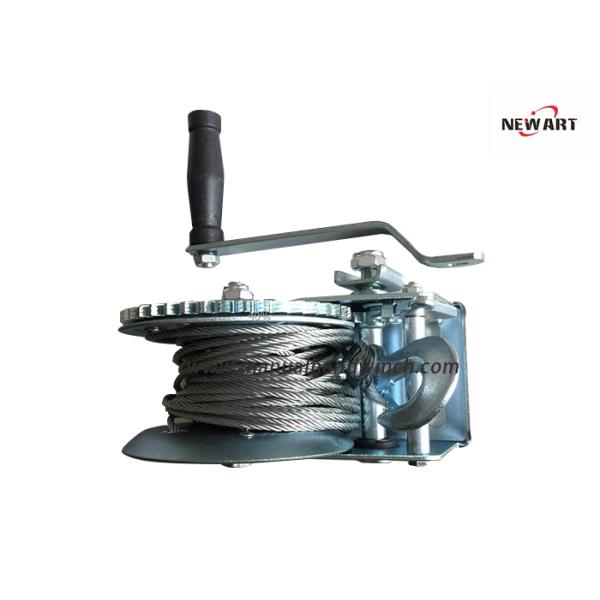 540kg Zinc Coated Manual Boat Winch , 225Mm Handle Ratchet Hand Operated Winch