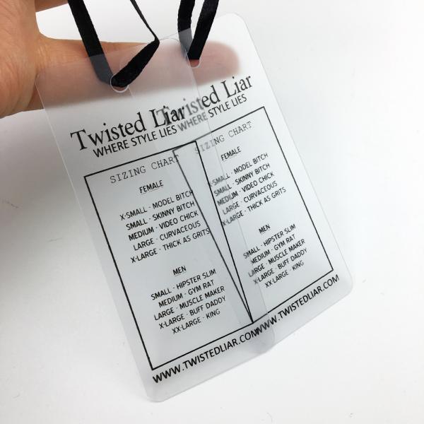 Plastic Hang Tags For Clothing