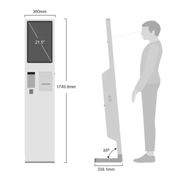 22 Inch Touch Screen Self Ordering Cashless Payment Kiosk For Restaurant