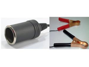 China Car Battery Clip to Cigarette Lighter Socket Adapter - Black + Red on sale