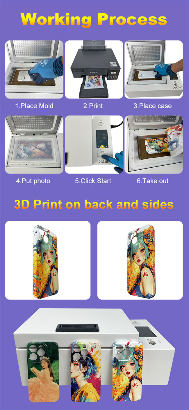 Low Cost Startup Solution 3D Sublimation Printing Machine For Phone Case Customization