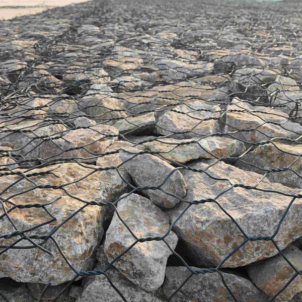 Quality 80x100 Aperture Gabion Cages - Eco-Friendly Recyclable Hexagonal Mesh for sale