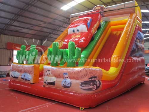 McQueen Theme Commercial Grade Inflatable Slide For Amusement Park