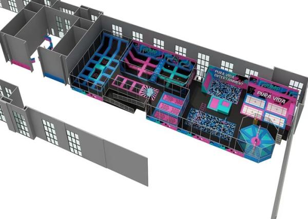 Quality Free Jump Big Trampoline Park Play Ground Sky Stepper Ninja Course for sale