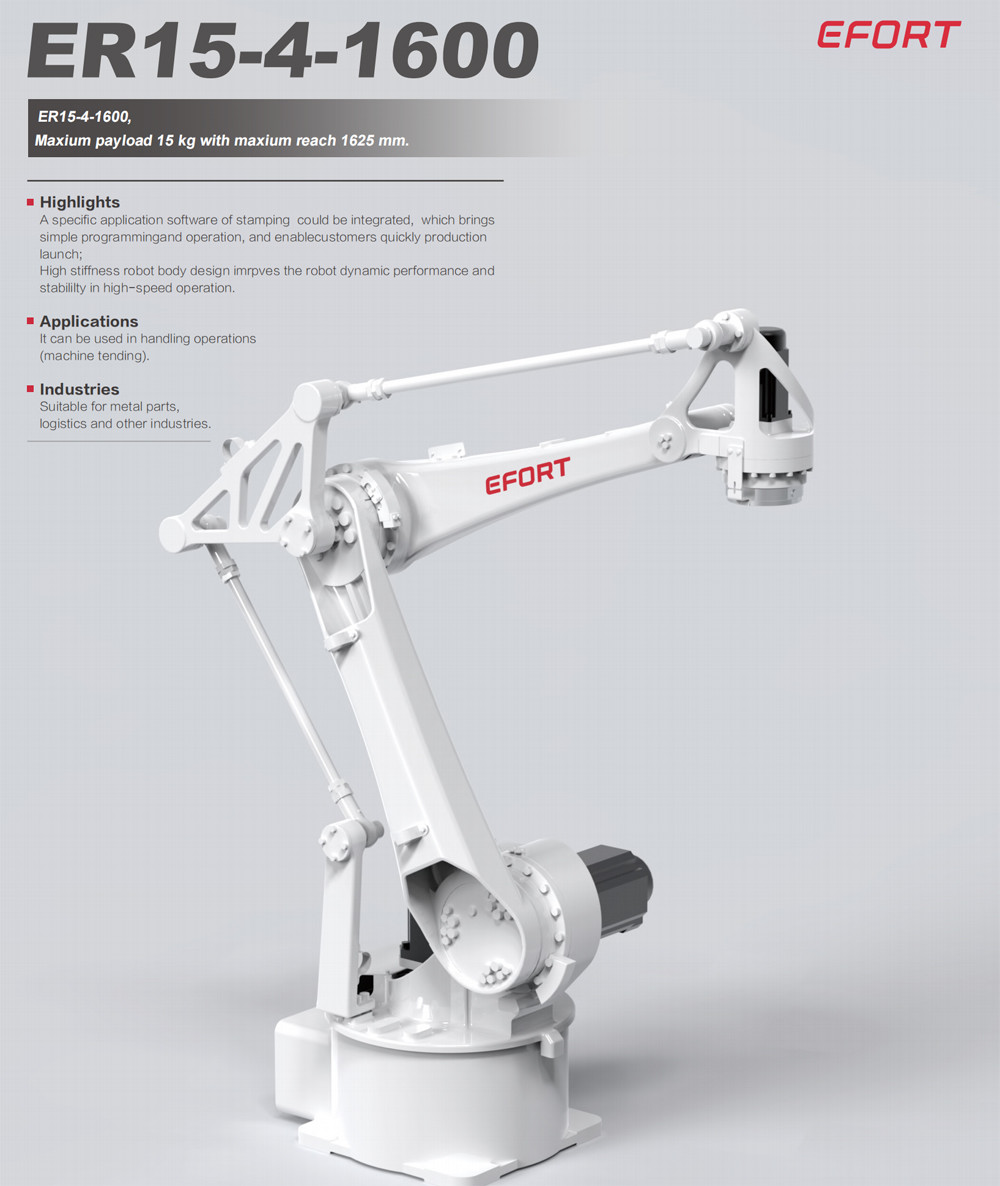 Palletizing Robot In Handling Operations For Metal Parts Logistics ER15-4-1600 Payload 15kg Reach 1625mm