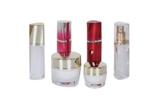 China Free Sample OEM Face body Care Gift Set 15ml Color Customized Acrylic Lotion Bottle 15/50g Luxury Cream Jar Skincare Set on sale