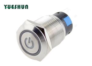 19mm Blue RED Illuminated Push Button Switch Round Head Angle Eyes Symbol 5 Pin Terminal