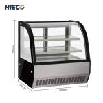 Desktop Counter Bakery Cake Display Showcase Curved Glass Cake Display Case