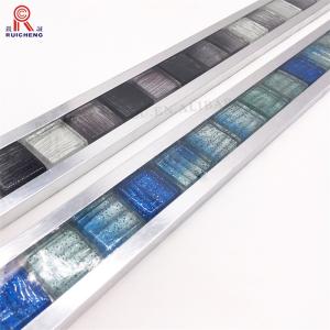 China Crystal Glass Listello Tile Trim 10mm , Mosaic Tile Edge Trim Anodizing on sale
