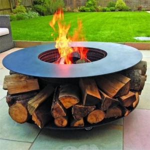 China Multifunctional Garden Furniture Round Metal Wood Burning Log Fire Pit on sale