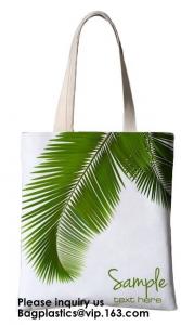 China Printing Palm Leaf Canvas Bag Cotton Canvas Handle Tote Bag Cotton Bag Customized Cheap Eco Silk Screen Printing Logo Re on sale