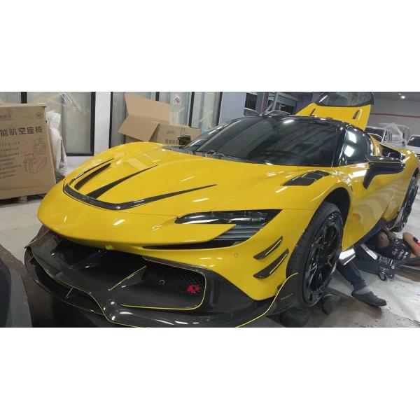 SF90 Ferrari Body Kit MSY Style Carbon Fiber Rear Bumper Lip Spoiler Side Skirt