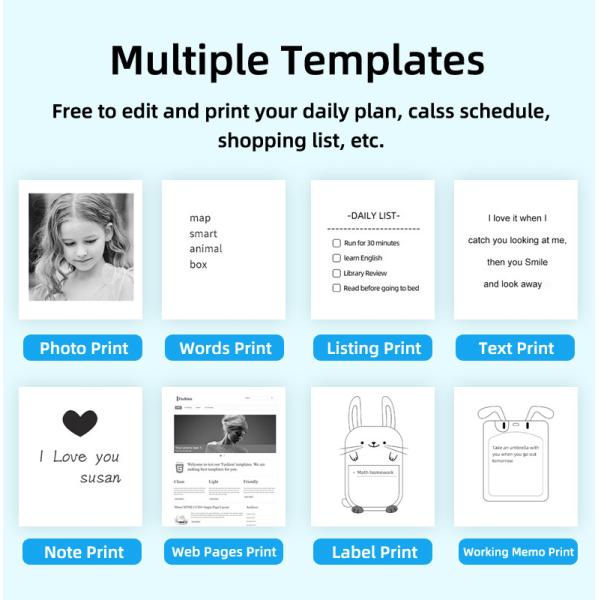 OEM Portable Thermal Papers Mini Inkless Printer For IOS Android