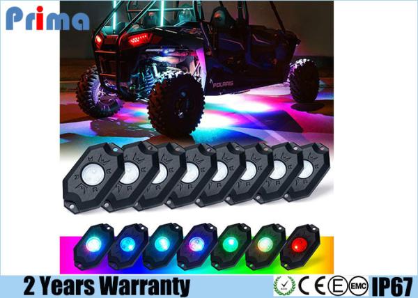 Quality RGB LED Rock Lights Multicolor Neon LED Light, Timing, Flashing, Music Mode for Underglow Off Road Truck SUV - 8 Pods for sale