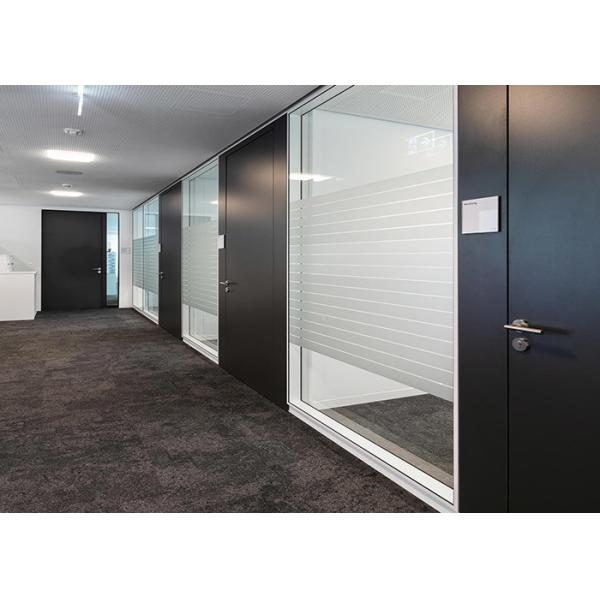 Black Frame Glass Partition Wall System Cutsomized Demountable Office Partitions