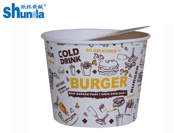 Quality 85oz 170oz Flexo Printing Paper Bucket For Fried Chicken Salad for sale