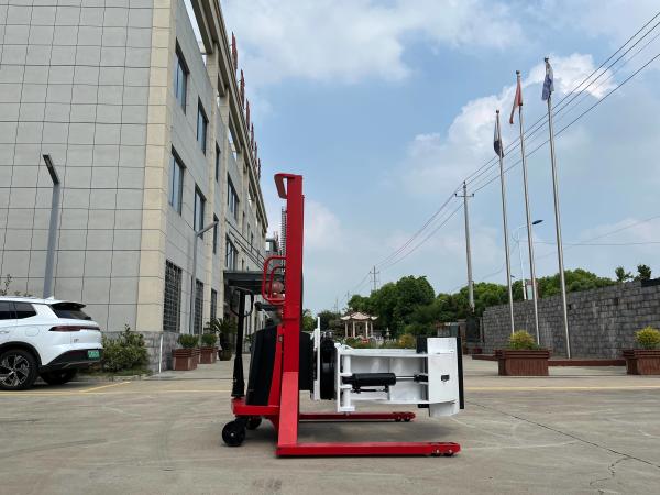 Quality Easy Operation Semi Electric Roll Stacker Electric Lifting And Manual Pushed 500kg 1.6m for sale