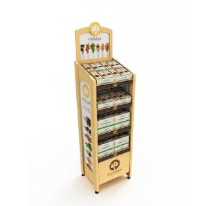 China Pinewood Pop Pos Display Candy Display Stand With Levelers For Candy Stores on sale